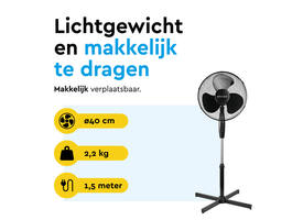 Statiefventilator BRASQ F300 Ø 40cm zwart
