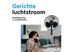 Statiefventilator BRASQ F300 Ø 40cm zwart