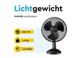 Tafelventilator BRASQ F400 Ø 30cm zwart