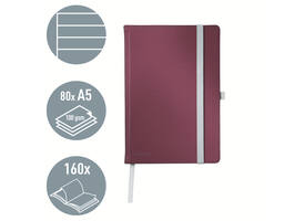 Notitieboek Leitz Style A5 lijn 160 pagina's 100gr rood