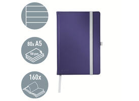 Notitieboek Leitz Style A5 lijn 160 pagina's 100gr blauw