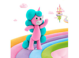 Klei Hey Clay eenhoorn set à 3 delen
