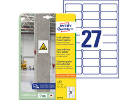 Etiket Avery L7874-20 63.5x29.6mm 540 stuks