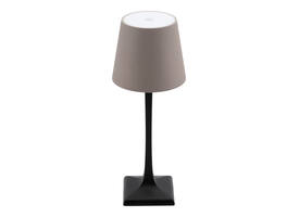 Tafellamp Securit Milano LED oplaadbaar dimbaar taupe-zwart