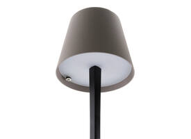 Tafellamp Securit Milano LED oplaadbaar dimbaar taupe-zwart