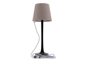 Tafellamp Securit Milano LED oplaadbaar dimbaar taupe-zwart