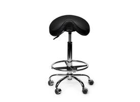 Zadelkruk Office Premium standaard met voetring harde wielen zw