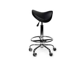 Zadelkruk Office Premium standaard met voetring harde wielen zw