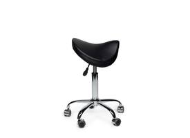 Zadelkruk Office Premium laag zonder voetring harde wielen zw