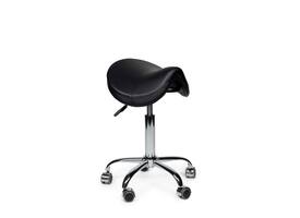 Zadelkruk Office Premium laag zonder voetring harde wielen zw