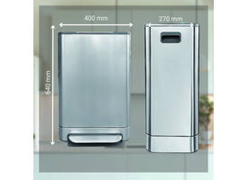 Pedaalemmer Desq 40 liter rvs zilver