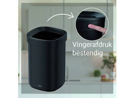Afvalbak Desq open inworp 20 liter metaal zwart