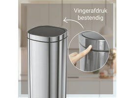 Afvalbak Desq Touch 30 liter RVS zilver