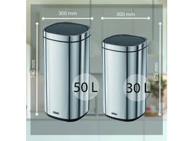 Afvalbak Desq Touch 30 liter RVS zilver