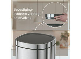 Afvalbak Desq Touch 50 liter RVS zilver