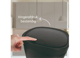 Afvalbak Desq Touch 30 liter RVS zwart