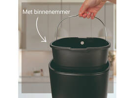 Afvalbak Desq Touch 30 liter RVS zwart