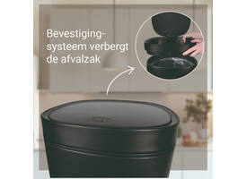 Afvalbak Desq Touch 30 liter RVS zwart