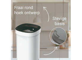 Afvalbak Desq open inworp 20 liter metaal wit