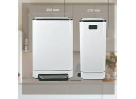 Pedaalemmer Desq 40 liter RVS wit