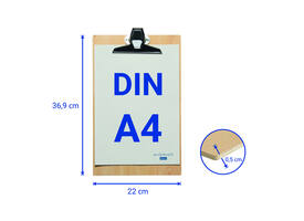 Klembord MAUL Tilia A4 staand hout 0.5 cm
