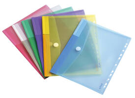 Enveloptas Djois Color Collection A4 horizontaal geperforeerd assorti