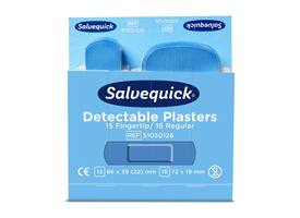 Pleisters Salvequick blauw detectabel mix 6x 30 stuks