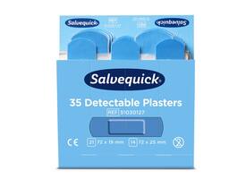 Pleisters Salvequick blauw detectable refill 6x 35 stuks
