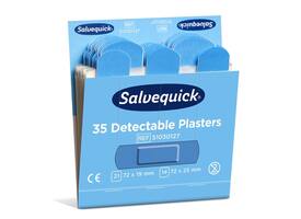 Pleisters Salvequick blauw detectable refill 6x 35 stuks