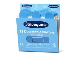 Pleisters Salvequick blauw detectable refill 6x 35 stuks