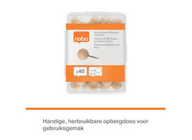 Punaises Nobo hout voor memobord 40 stuks