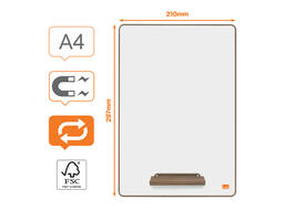 Whiteboard Nobo A4 mini 4 stuks