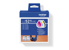 Inktcartridge Brother LC-521 zwart + 3 kleuren