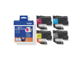 Inktcartridge Brother LC-521 zwart + 3 kleuren