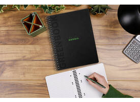 Notitieboek Rhodia Greenbook recycled A5+ lijn 160 pagina's 90gr hc