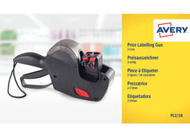 Etiketteertang Avery PL2/18 2 regels zwart