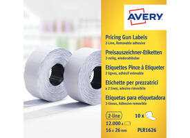 Prijsetiket Avery PLR1626 16x26mm afneembaar wit