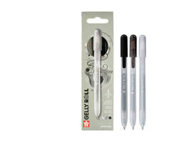 Gelschrijver Sakura Gelly Roll Special 08 klikfunctie set à 3 zilver