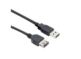 Kabel ACT USB 2.0 A male - USB A female zwart 0.5 meter