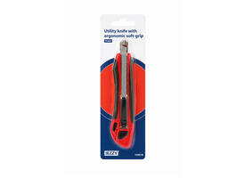 Snijmes IEZZY 9mm kunststof met ergonomische softgrip incl. 3 mesje