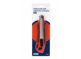 Snijmes IEZZY 18mm kunststof met ergonomische softgrip incl. 3 mesje