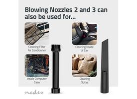 Handstofzuiger / luchtblazer Nedis 90W oplaadbaar zwart