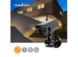 Dummy beveiligingscamera Nedis bullet solar buiten grijs