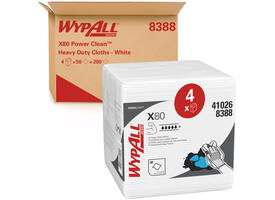 Poetsdoek WypAll X80 PowerClean 305x317mm 4x50vel wit 8388