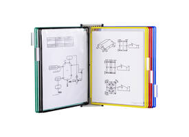 Zichtpanelensysteem wand Tarifold magnetisch A4 met 10-tassen assorti