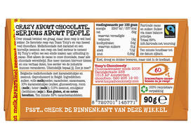 Chocolade Tony's Chocolonely melk karamel zeezout reep 90 gram