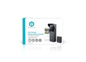 Videodeurbel Nedis Smartlife Wifi 3MP Full HD 1296p zwart