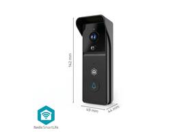 Videodeurbel Nedis Smartlife Wifi 3MP Full HD 1296p zwart