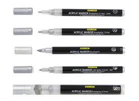 Acrylmarker Online lettering 5 breedtes zilver