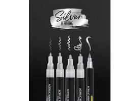 Acrylmarker Online lettering 5 breedtes zilver